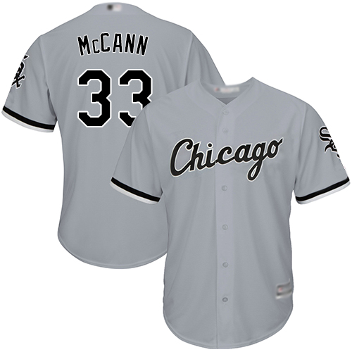 White Sox #33 James McCann Grey Road Cool Base Stitched Youth MLB Jersey